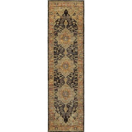 Oriental Weavers Oriental Weavers Andorra 7138B 2x8 Runner - Gold/ Grey-Nylon/PolyP A7138B067253ST